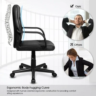 Costway Ergonomic Mid-Back Executive Office Chair Swivel Computer Desk Task Chair New 4 Costway Ergonomic Mid-Back Executive Office Chair Swivel Computer Desk Task Chair New - Image 4