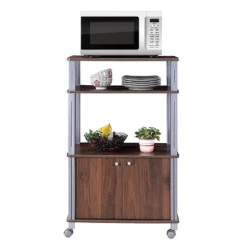Tangkula 3-tier Display Shelf Microwave Stand Cabinet W/ Rolling Wheel -Baxton Studio Store GUEST bf49d58e 6f0e 4bca a969 2e4d043e1f77