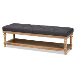 Linda Linen Fabric Upholstered Washed Wood Storage Bench - Baxton Studio -Baxton Studio Store GUEST bfc1cc99 e934 4088 96da 7b95dc6f63b7