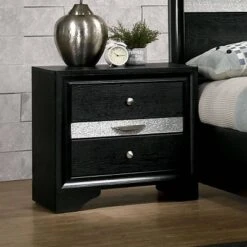 2pc Queen Whether By Bed With Nightstand Black - MiBasics -Baxton Studio Store GUEST c0da689f f4d6 47f3 b120 59e26b7803c1