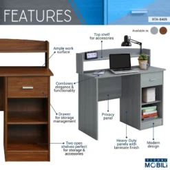 Modern Office Desk With Hutch - Techni Mobili -Baxton Studio Store GUEST c1e8ffc8 a9a2 401b a99a 796919b3fd6c