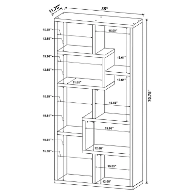 70.75" Theo 8 Shelf Bookcase - Coaster 10 70.75" Theo 8 Shelf Bookcase - Coaster - Image 10