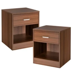 Costway Set Of 2 Nightstand End Side Table Storage Cabinet W/ Drawer Home Office -Baxton Studio Store GUEST c2424faf 9e53 4e08 9b33 044837ffdcd4