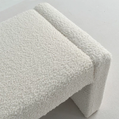 Kaia 47" Minimalist Aesthetic Look Teddy Waterfall Upholstered Bench-The Pop Maison 5 Kaia 47" Minimalist Aesthetic Look Teddy Waterfall Upholstered Bench-The Pop Maison - Image 5