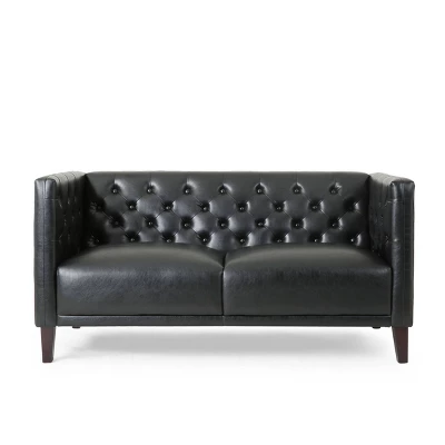 Rockney Contemporary Upholstered Tufted Loveseat - Christopher Knight Home 11 Rockney Contemporary Upholstered Tufted Loveseat - Christopher Knight Home - Image 11