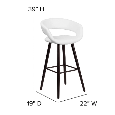 Merrick Lane Wood Ultramodern Bar Counter Stool With Upholstered Seat 9 Merrick Lane Wood Ultramodern Bar Counter Stool With Upholstered Seat - Image 9