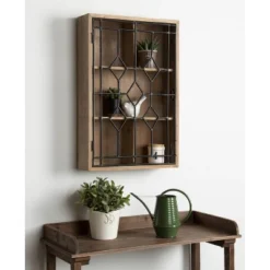 Megara Decorative Wooden Wall Hanging Curio Cabinet Rustic Brown - Kate & Laurel All Things Decor 9 Megara Decorative Wooden Wall Hanging Curio Cabinet Rustic Brown - Kate & Laurel All Things Decor -Baxton Studio Store GUEST c34da195 459c 4db6 83fd 2c1ebefaeb83
