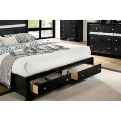 2pc Queen Whether By Bed With Nightstand Black - MiBasics -Baxton Studio Store GUEST c3e3debb ee0b 4c6a ad4d d2f4becdcf3c