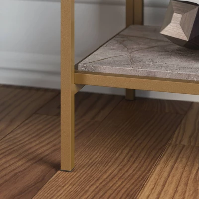 70.88" 5 Shelves International Lux Metal Frame Bookcase Deco Stone - Sauder 4 70.88" 5 Shelves International Lux Metal Frame Bookcase Deco Stone - Sauder - Image 4