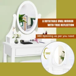 Costway Wooden Vanity Makeup Dressing Table Stool Set Bathroom White 12 Costway Wooden Vanity Makeup Dressing Table Stool Set Bathroom White -Baxton Studio Store GUEST c44f26e8 632f 45a5 aecd 6afcca17b464