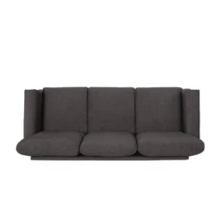 Burkehaven Contemporary Fabric 3 Seater Nailhead Trim Sofa Gray/Dark Brown - Christopher Knight Home -Baxton Studio Store GUEST c4a7be71 7d50 4c9e bd0c 0d9d3b3f8036