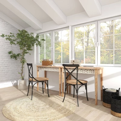 Large Farmhouse Wood Console Table Brown - Olivia & May 10 Large Farmhouse Wood Console Table Brown - Olivia & May - Image 10