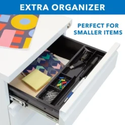 Mount-It! Mobile File Cabinet With 3 Drawers, Under Desk Rolling Storage , White -Baxton Studio Store GUEST c4f48515 ffce 4935 91e8 076d18f4de11