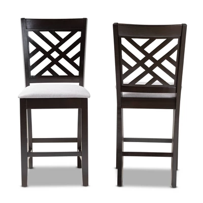 Set Of 2 Caron Finished Wood Counter Height Pub Chairs - Baxton Studio 6 Set Of 2 Caron Finished Wood Counter Height Pub Chairs - Baxton Studio - Image 6