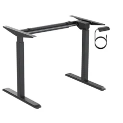 Monoprice Height Adjustable Sit-Stand Riser Table Desk Frame - Black With Electric Single Motor, Compatible With Desktops From 39in-63in Wide