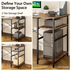 Costway 95'' Convertible L-shaped Corner Computer Desk 2-Person Long Desk Shelves Rustic/Black/Grey/Natural 18 Costway 95'' Convertible L-shaped Corner Computer Desk 2-Person Long Desk Shelves Rustic/Black/Grey/Natural -Baxton Studio Store GUEST c59da825 2a74 41db bf7c 452001f12488