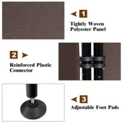 Costway 4-Panel Room Divider Folding Privacy Screen W/Steel Frame Decoration Brown -Baxton Studio Store GUEST c5ad5aa8 41f8 4327 bcc9 aaa39e631eb7