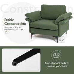 Costway Set Of 2 Upholstered Single Sofa Fabric Accent Armchair Metal Legs 13 Costway Set Of 2 Upholstered Single Sofa Fabric Accent Armchair Metal Legs -Baxton Studio Store GUEST c5eb4462 ab06 49e8 895c bbaf73bfe5a5