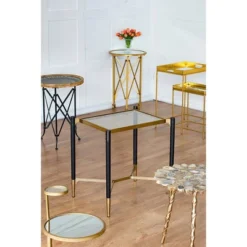 Park View Rectangle Occasional Side Table Black/Gold - A&B Home -Baxton Studio Store GUEST c64da23c e5db 464c 9092 5779a08c4ac2