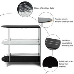 Costway Wine Rack Unit W/Tempered Glass Shelf & Glass Holders Glossy Black 15 Costway Wine Rack Unit W/Tempered Glass Shelf & Glass Holders Glossy Black -Baxton Studio Store GUEST c6d5d68c ba5a 44aa 8321 f93e6564950e