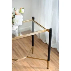 Park View Rectangle Occasional Side Table Black/Gold - A&B Home -Baxton Studio Store GUEST c822713c a9e9 4725 90c1 7f7b1607fb56
