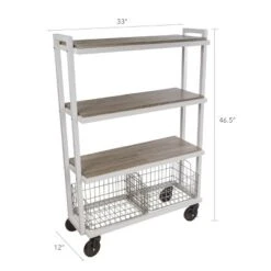 Cart System With Wheels 4 Tier White - Atlantic -Baxton Studio Store GUEST c84109e6 2946 45c7 9c4b 7ba50de1b5c9