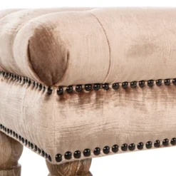 Barney Tufted Bench W/ Brass Nail Heads - Safavieh -Baxton Studio Store GUEST c9615899 f940 4087 bed6 fa237f00ce0d
