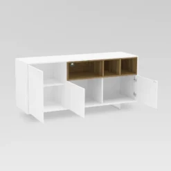 Honolulu TV Stand For TVs Up To 60" White/Walnut - Polifurniture