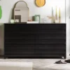 Ilya Solid Wood Modern Panel Front 6 Drawer Dresser - Saracina Home