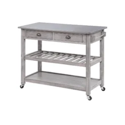 Sonoma Kitchen Cart With Stainless Steel Top - Boraam -Baxton Studio Store GUEST ca77d477 66f7 4040 8dfc b3c59cac7919