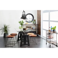 Metal And Wood 2 Tiered Wine Rack Chart Gray - Olivia & May -Baxton Studio Store GUEST ca942bf0 b6e0 4980 8b9e 0c4058a2c3b5