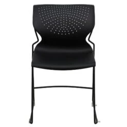 Emma And Oliver Home And Office Black Full Back Stack Chair With Black Frame - Guest Chair -Baxton Studio Store GUEST caceea98 d745 43d3 8dbf 3e85b74beb4d