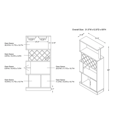 Wellster Wine Cabinet For 11 Wine Bottles And Stemware Rack - MiBasics 9 Wellster Wine Cabinet For 11 Wine Bottles And Stemware Rack - MiBasics - Image 9