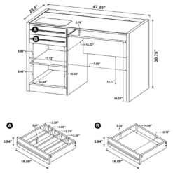 Halston 2 Drawer Office Desk Cappuccino - Coaster -Baxton Studio Store GUEST cb4bc06f fa02 4c12 b1bc e5bc7380403b
