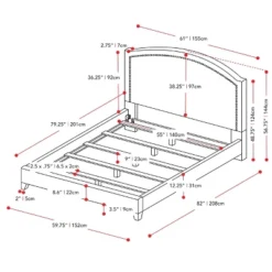 Florence Fabric Bed Frame - CorLiving -Baxton Studio Store GUEST cbfe4182 e491 4208 9ec4 38471ca31069