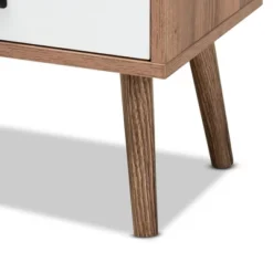 Hubbard Two-Tone Wood And Metal 1 Drawer Nightstand Natural Brown/Black/White - Baxton Studio -Baxton Studio Store GUEST cc00ab6e ef88 4ef8 9412 82a98329dc34