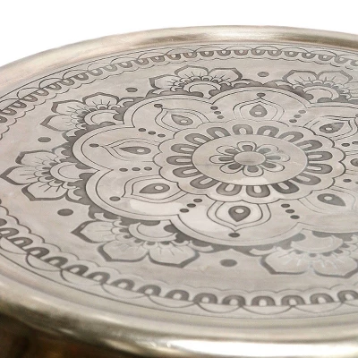 Metal With Paper Clip Legs Round Side Accent Table Silver/Black - StyleCraft 1 Metal With Paper Clip Legs Round Side Accent Table Silver/Black - StyleCraft