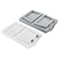 Unique Bargains Sofa Armrest Tray Portable Arm Table Wooden Couch Serving Platter For Drinks Grey White 2 Pcs -Baxton Studio Store GUEST cc82fb00 a73c 4f3a 9f1e 6b19f4220416