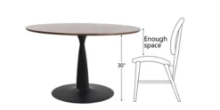 40'' Harold Foil Round Top Black Base Round Pedestal Dining Table -The Pop Maison -Baxton Studio Store GUEST cd0e35f7 4ccf 472f 82cd 6b548c02d1f0
