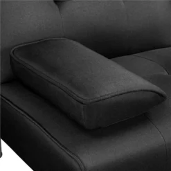 Yaheetech Convertible Futon Sofa Bed Tufted Fabric Futon With Cupholders And Pillows -Baxton Studio Store GUEST cdb17eb5 fbc9 4cd4 bb2b 9c11482e4d27