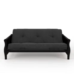 Full Chester Wood Arm Futon Frame With 8" Microfiber Mattress - Room & Joy -Baxton Studio Store GUEST cdd0106f 2498 41fa 97ee 1f25ccba9df0