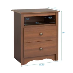 Prepac Open Shelf Nightstand Cherry - Monterey -Baxton Studio Store GUEST cdeed28d b6cb 4f17 810b 371df368014c