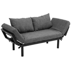 HOMCOM Single Person Chaise Lounger, Modern Sofa Bed With 5 Adjustable Positions, 2 Large Pillows, And Birch Legs 13 HOMCOM Single Person Chaise Lounger, Modern Sofa Bed With 5 Adjustable Positions, 2 Large Pillows, And Birch Legs -Baxton Studio Store GUEST ceaec9c2 04d8 4db6 8ac5 c75df869f96d