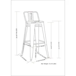 Set Of 4 30" Josephine Metal Counter Height Barstools - WyndenHall 21 Set Of 4 30" Josephine Metal Counter Height Barstools - WyndenHall -Baxton Studio Store GUEST cfa0d000 a417 4f1e ae18 b062ff49399d
