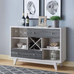 Abrama 2 Drawer Buffet White Oak/Distressed Gray - HOMES: Inside + Out -Baxton Studio Store GUEST d0c4c494 785b 4555 8870 d8be2799f18b