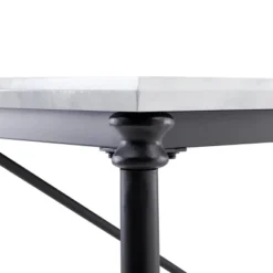 Elda Faux Stone Rolling Kitchen Island Black With White Faux Marble - Aiden Lane -Baxton Studio Store GUEST d0f1a187 ead8 4ab4 8256 50867b40263a