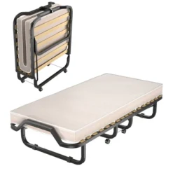 Costway Folding Rollaway Bed Extra Guest W/ Memory Foam Mattress -Baxton Studio Store GUEST d1780c80 1904 4e09 962a 2f24317e5b96