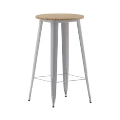 Merrick Lane Indoor/Outdoor Bar Top Table, 23.75" Round All Weather Poly Resin Top With Steel Base -Baxton Studio Store GUEST d1a7506a 40c0 4abf 83e5 fb3cd6a65d8a