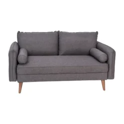 Emma And Oliver Upholstered Mid-Century Modern Pocket Spring Loveseat With Wooden Legs And Removable Back Cushions -Baxton Studio Store GUEST d1b419ea 583b 41a1 bdc5 dd7ba93d8bd8