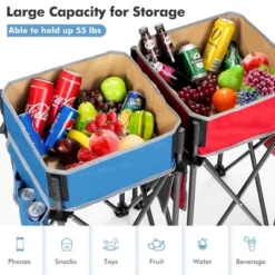 Costway 2 PCS Folding Camping Tables W/ Large Capacity Storage Sink For Picnic -Baxton Studio Store GUEST d1dbedc1 f032 424f abd9 6b6168aa3b1b